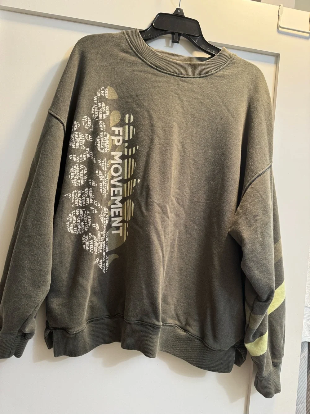 FP Movement Olive Green Graphic Crewneck Sweater